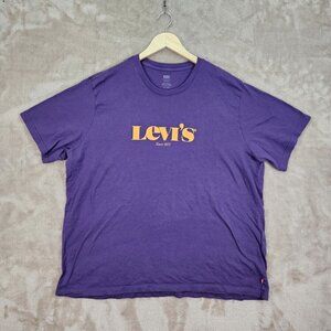 Levi's Relaxed Fit Purple T-Shirt Men's Size XXL 2XL Short Sleeve Logo Crew Neck